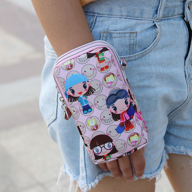 Túi Đựng Điện Thoại Đa Năng Đeo Cánh Tay / Đeo Vai Cỡ Lớn Họa Tiết Hoạt Hình Phong Cách Thể Thao Thời Trang Cho Nữ