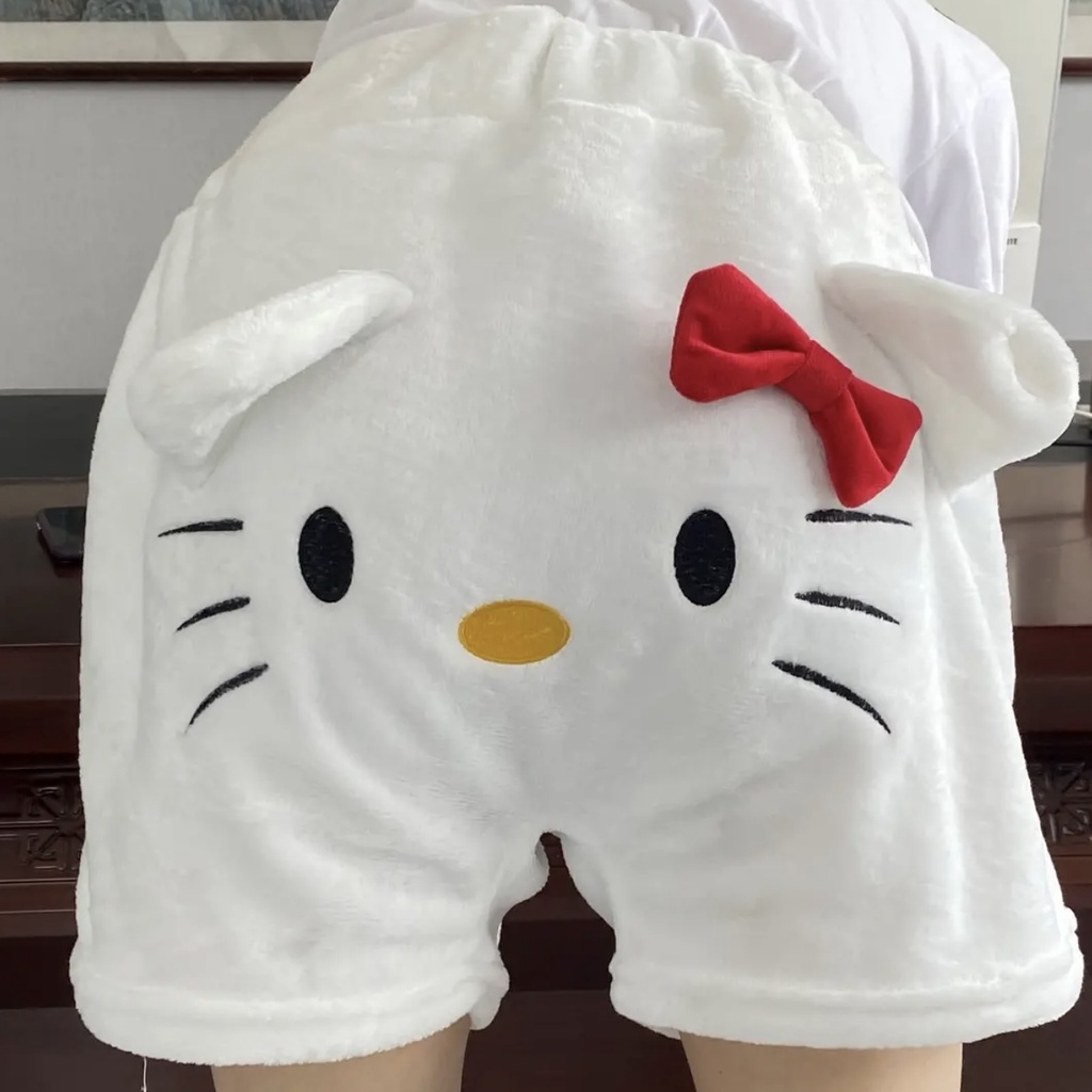 Quần Short Ngủ In Hoạt Hình Hello Kitty / Chó Mèo Dễ Thương Thời Trang Xuân Hè Cho Các Cặp Đôi