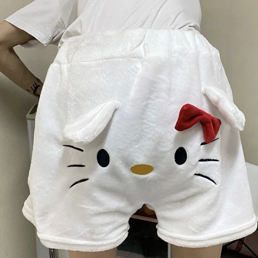 Quần Short Ngủ In Hoạt Hình Hello Kitty / Chó Mèo Dễ Thương Thời Trang Xuân Hè Cho Các Cặp Đôi