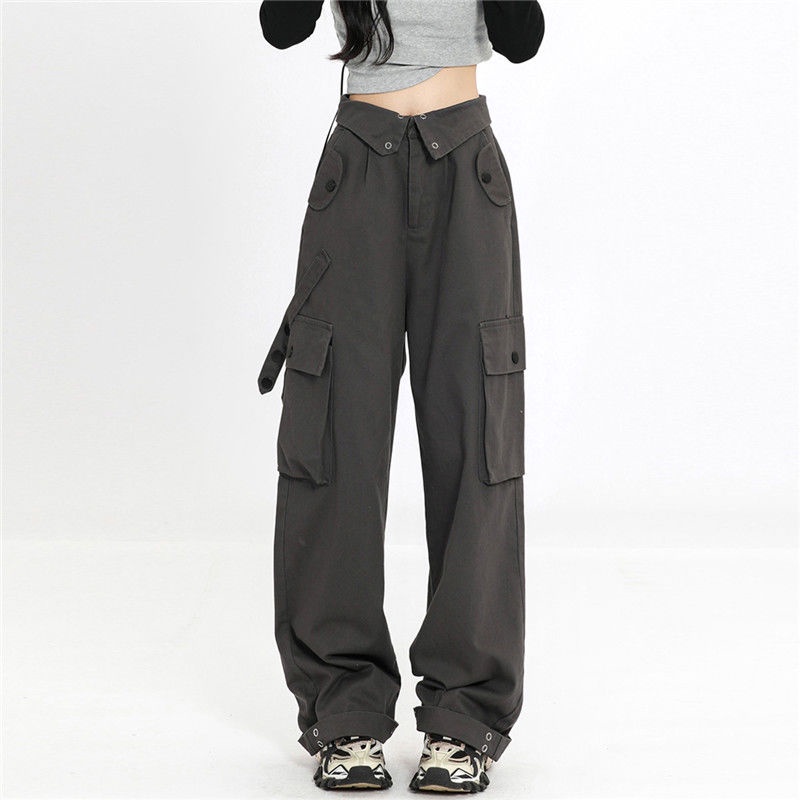 Quần Dài Nhiều Túi Phong Cách Đường Phố Mỹ Thời Trang Mùa Hè Dành Cho Nữ