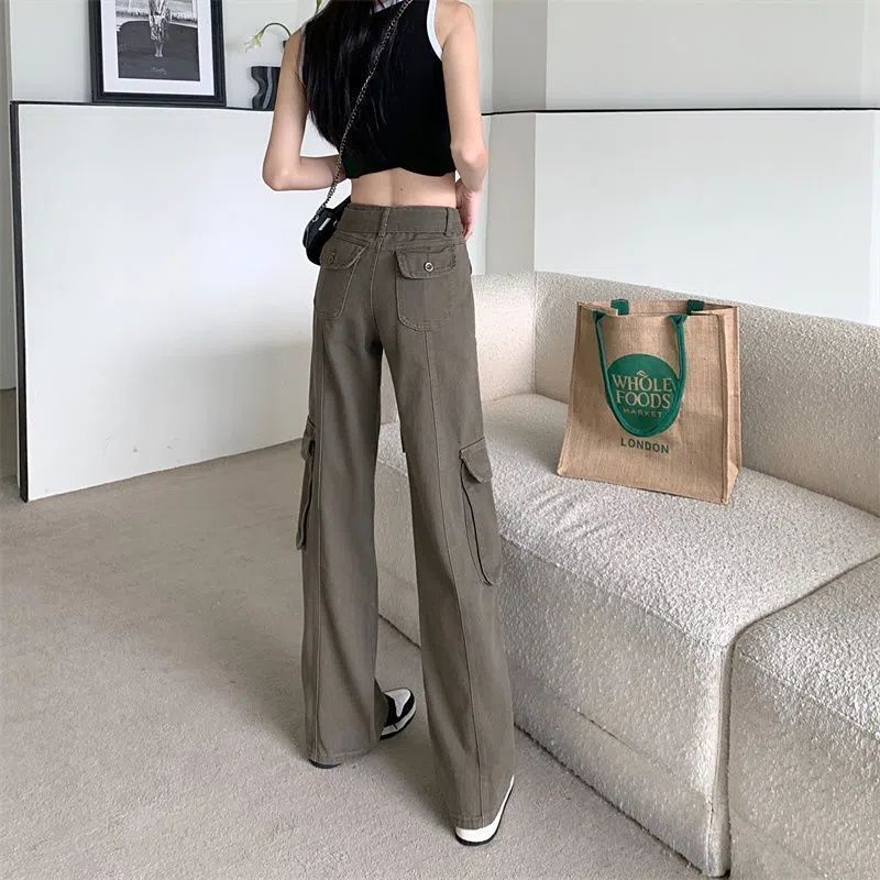 Quần Dài Lưng Cao Ống Rộng Phong Cách Retro Thời Trang Xuân Thu Cho Nữ