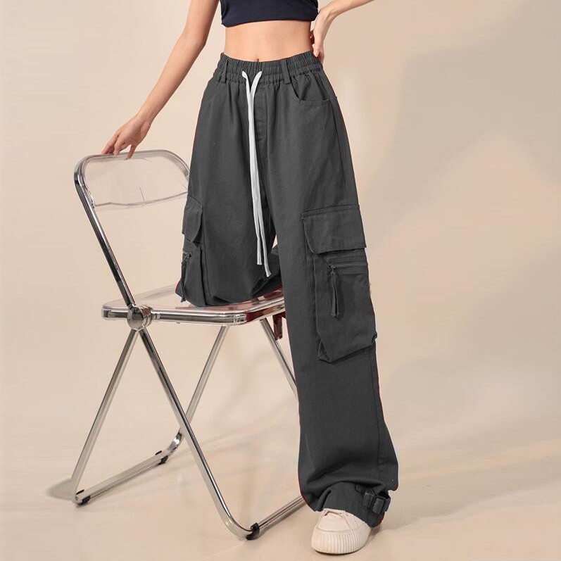 Quần Yếm Dáng Rộng Cỡ Nhỏ Phong Cách Đường Phố Mỹ Thời Trang Xuân Hè Cá Tính Cho Nữ