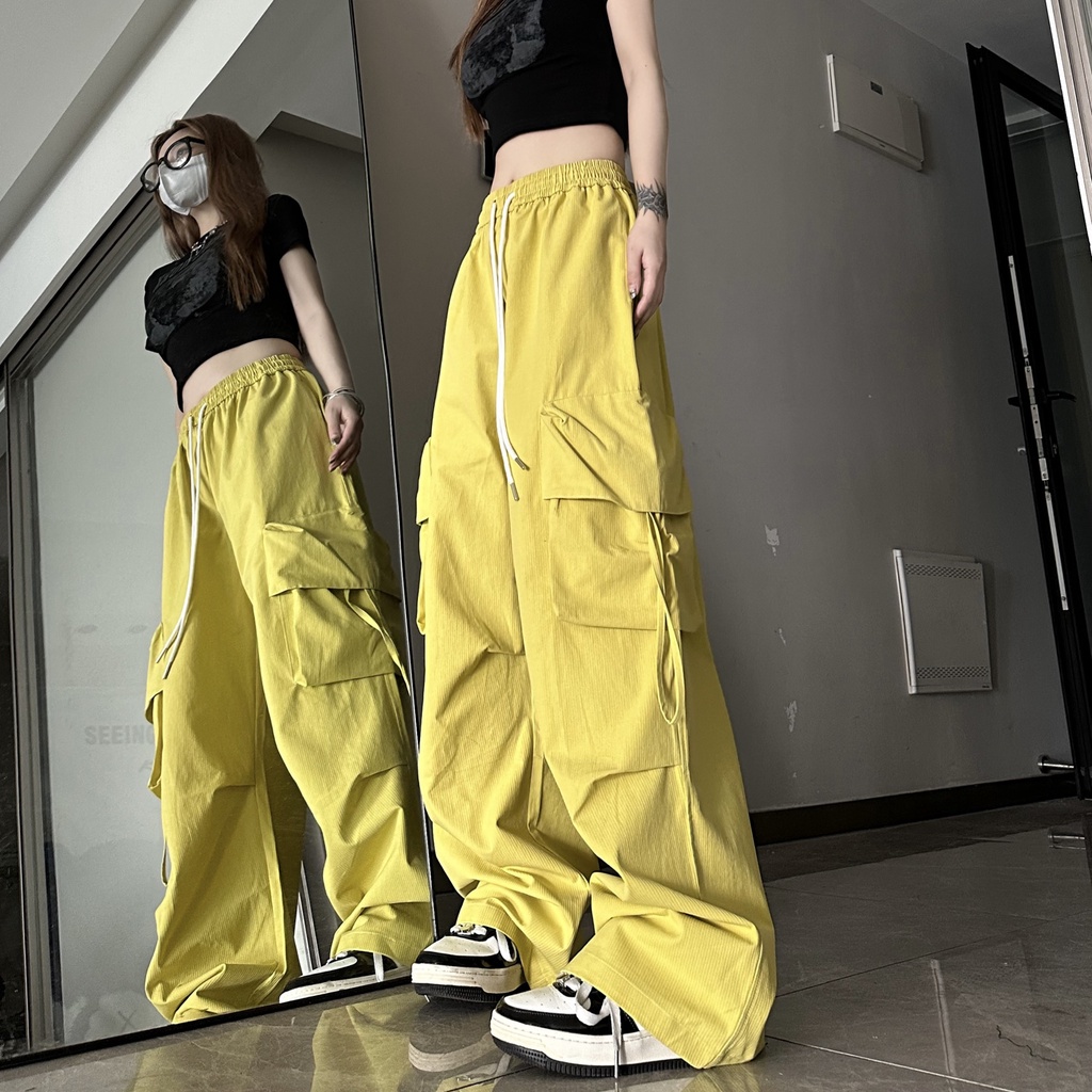 Quần Dài Lưng Cao Ống Rộng Phong Cách Mỹ Thời Trang Mùa Hè Hàng Mới Dành Cho Bạn Nữ