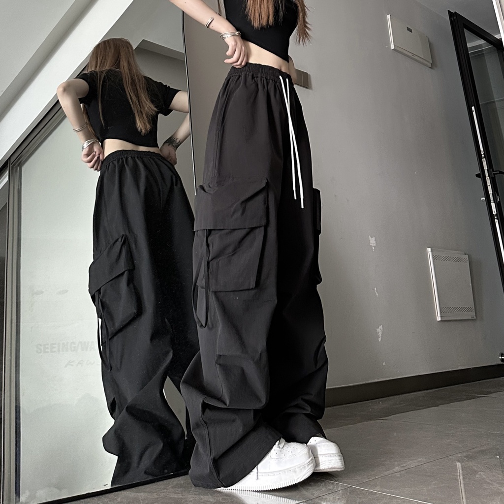 Quần Dài Lưng Cao Ống Rộng Phong Cách Mỹ Thời Trang Mùa Hè Hàng Mới Dành Cho Bạn Nữ