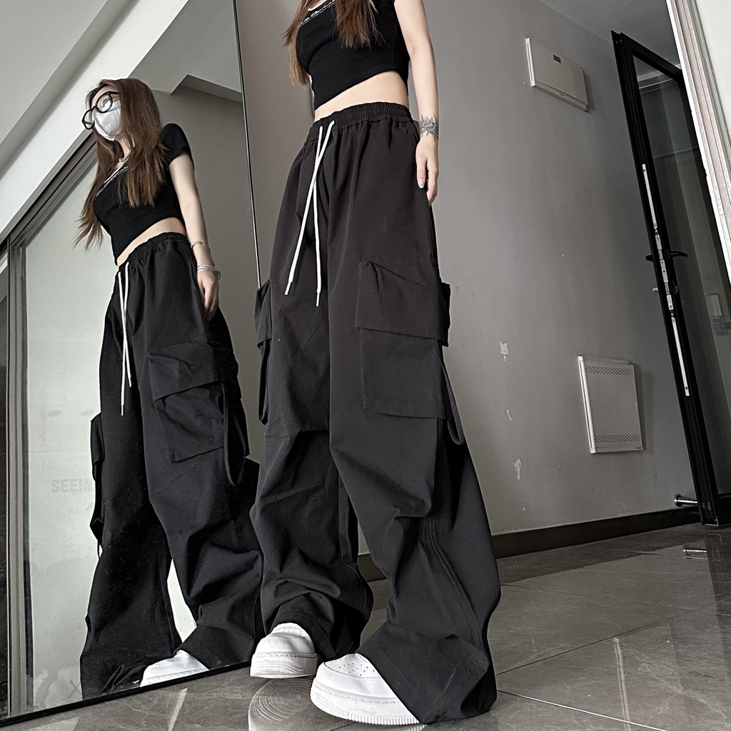 Quần Dài Lưng Cao Ống Rộng Phong Cách Mỹ Thời Trang Mùa Hè Hàng Mới Dành Cho Bạn Nữ