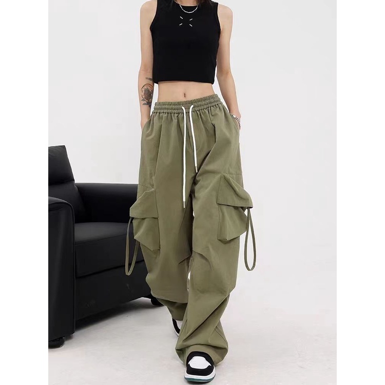 Quần Dài Lưng Cao Ống Rộng Phong Cách Mỹ Thời Trang Mùa Hè Hàng Mới Dành Cho Bạn Nữ