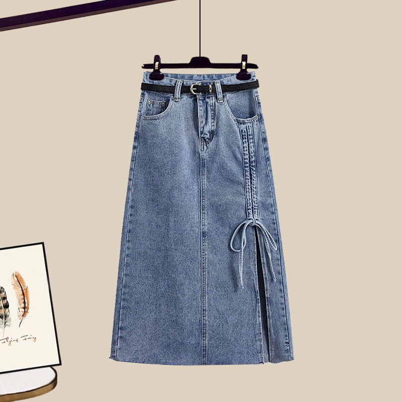 Hàng Mới Về Mới Set Áo Sơ Mi Dài Tay + Chân Váy Denim Thời Trang 2023 Dành Cho Nữ