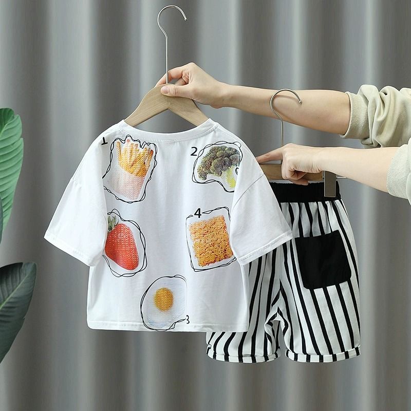 Set Đồ Mùa Hè 2023 Hai Món Gồm Áo Tay Cộc Thời Trang Mát Mẻ Cho Bé Trai