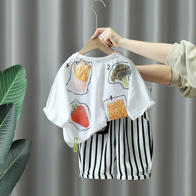 Set Đồ Mùa Hè 2023 Hai Món Gồm Áo Tay Cộc Thời Trang Mát Mẻ Cho Bé Trai