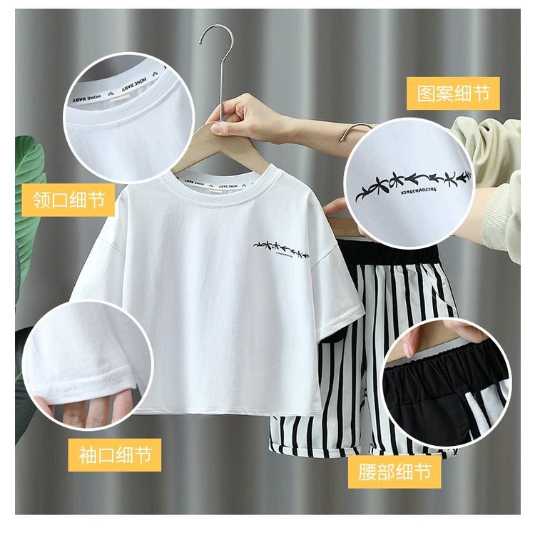 Set Đồ Mùa Hè 2023 Hai Món Gồm Áo Tay Cộc Thời Trang Mát Mẻ Cho Bé Trai