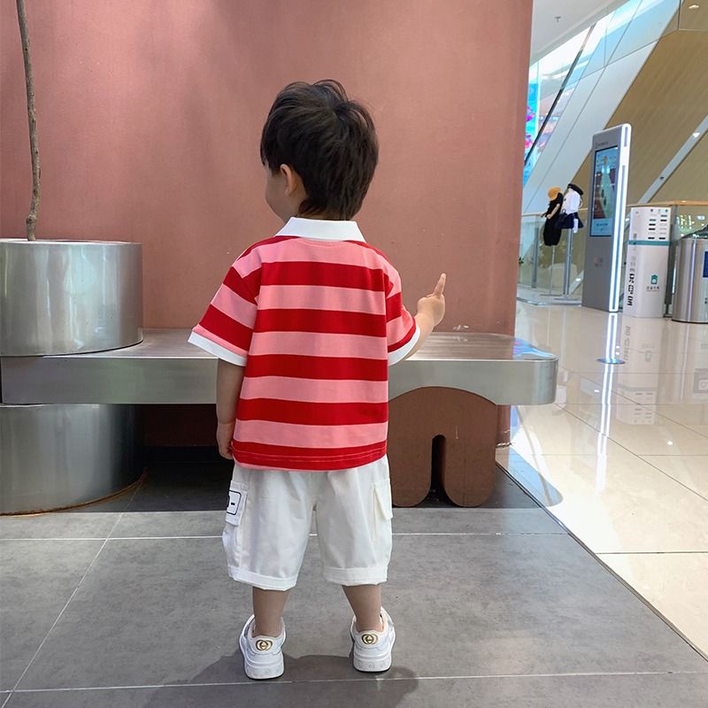 Bộ Áo Thun polo Tay Ngắn Và Quần Ngắn Thời Trang Mùa Hè Phong Cách Mới Dành Cho Bé Trai