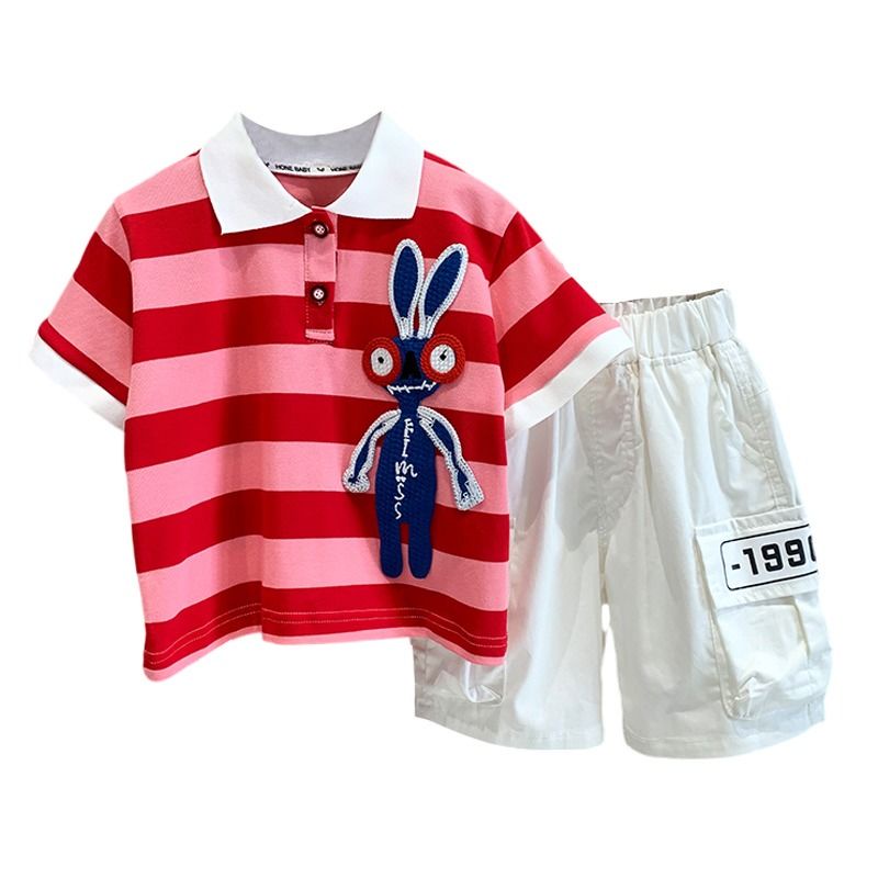 Bộ Áo Thun polo Tay Ngắn Và Quần Ngắn Thời Trang Mùa Hè Phong Cách Mới Dành Cho Bé Trai