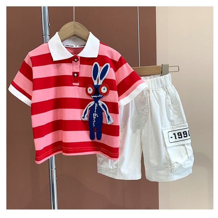 Bộ Áo Thun polo Tay Ngắn Và Quần Ngắn Thời Trang Mùa Hè Phong Cách Mới Dành Cho Bé Trai