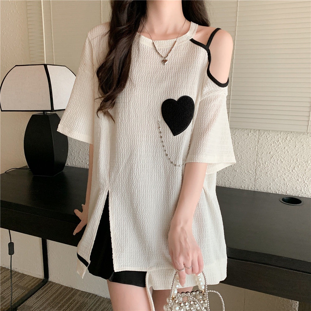 [Bán Tại Giảm Cân] Áo Thun Dáng Ôm Hở Vai Cỡ Lớn MM Kiểu Mới Cho Nữ