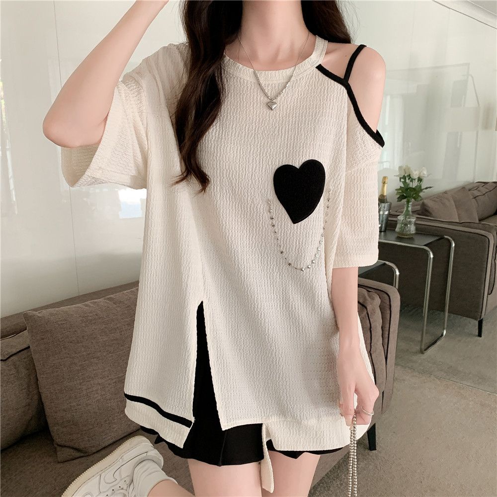 [Bán Tại Giảm Cân] Áo Thun Dáng Ôm Hở Vai Cỡ Lớn MM Kiểu Mới Cho Nữ