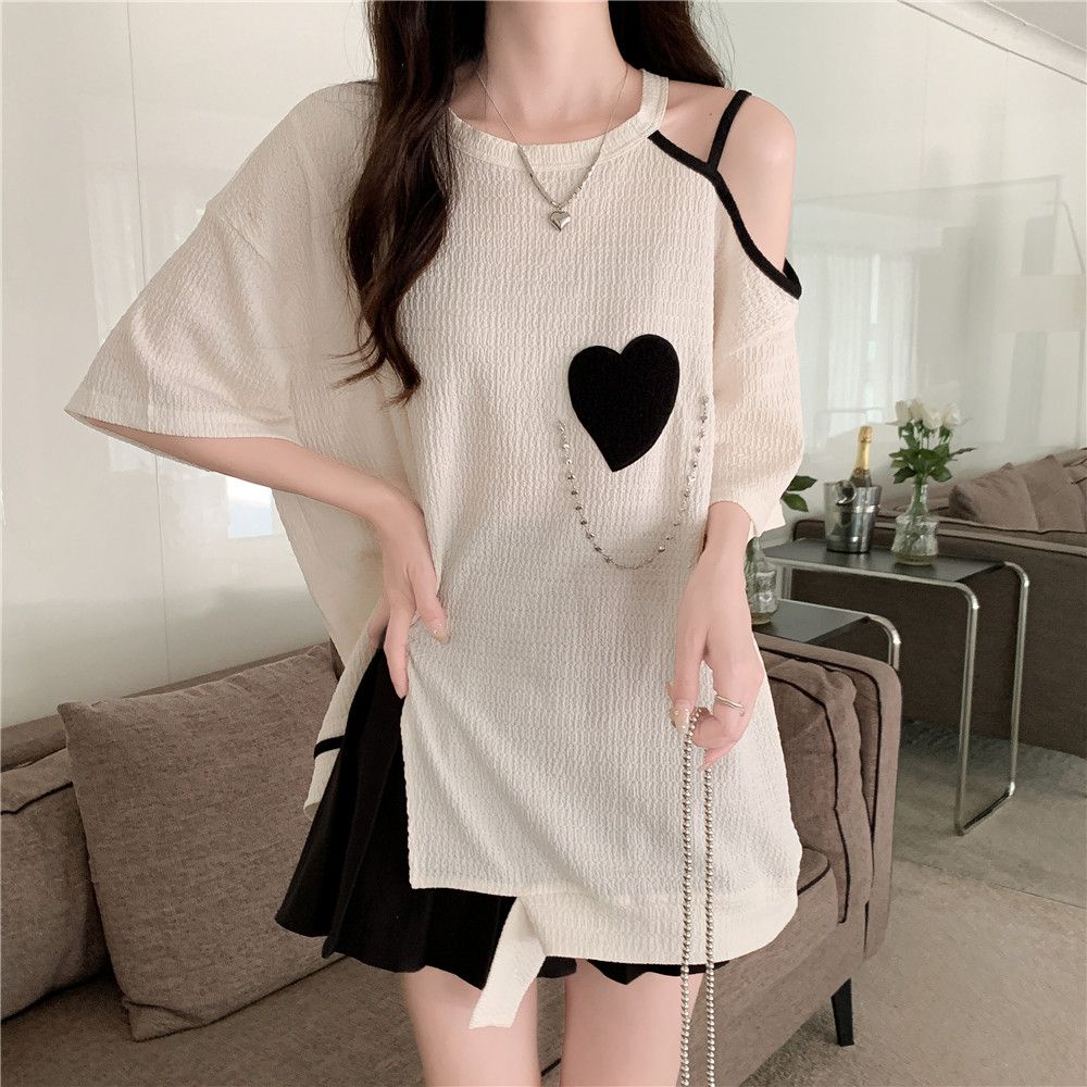 [Bán Tại Giảm Cân] Áo Thun Dáng Ôm Hở Vai Cỡ Lớn MM Kiểu Mới Cho Nữ