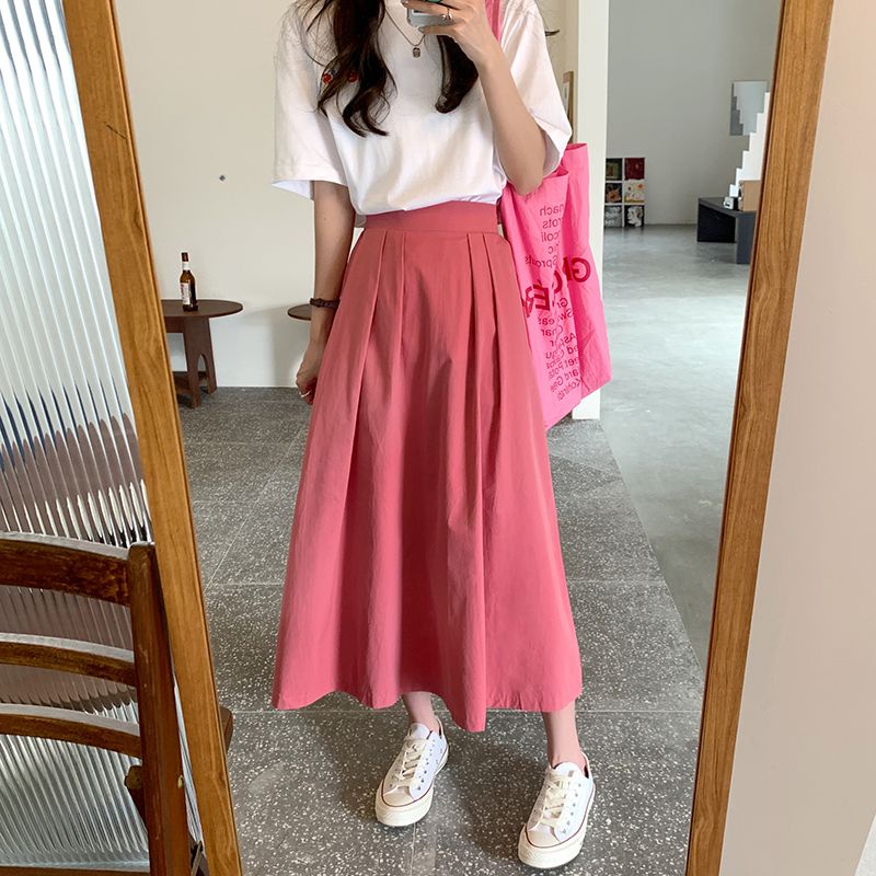 Chân Váy Dài Dáng Chữ a Lưng Cao Phong Cách Nhật Bản Thời Trang Mùa Hè Hàng Mới Dành Cho Bạn Nữ