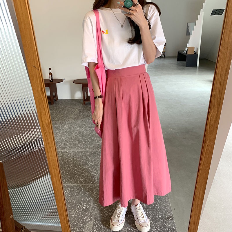 Chân Váy Dài Dáng Chữ a Lưng Cao Phong Cách Nhật Bản Thời Trang Mùa Hè Hàng Mới Dành Cho Bạn Nữ