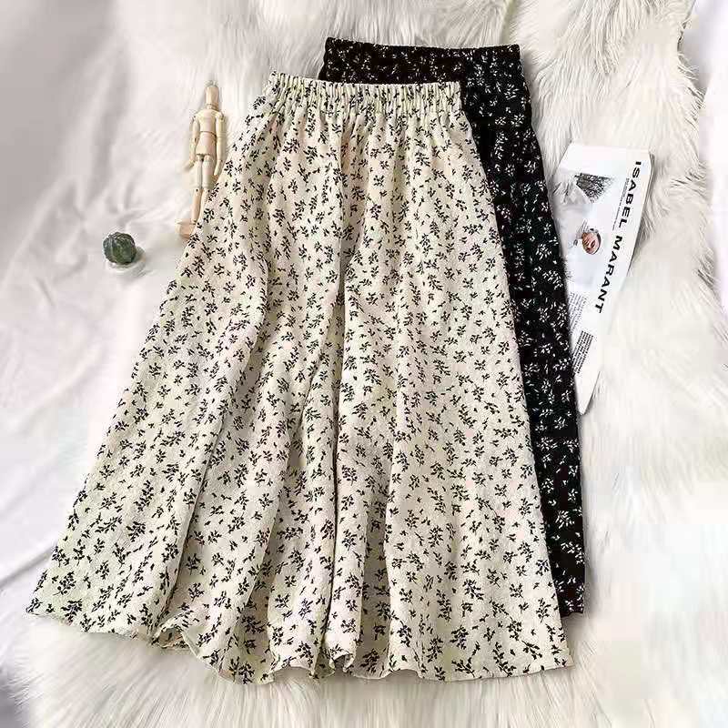 Chân Váy Chữ a Dài Lưng Cao In Họa Tiết Hoa Phong Cách Cổ Điển Thời Trang Xuân Hè Xinh Xắn Cho Nữ