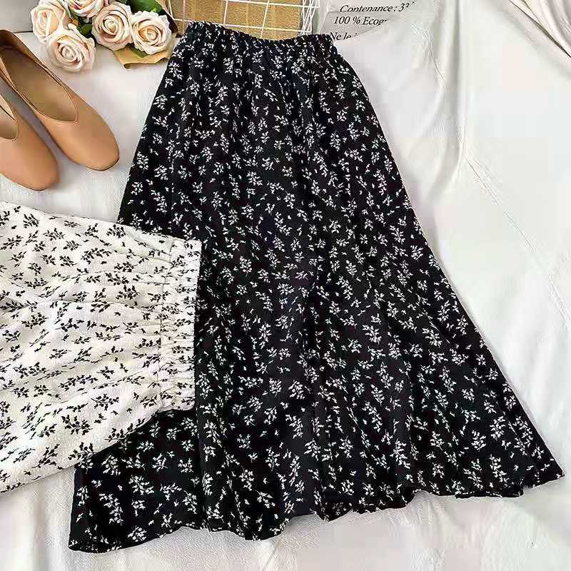 Chân Váy Chữ a Dài Lưng Cao In Họa Tiết Hoa Phong Cách Cổ Điển Thời Trang Xuân Hè Xinh Xắn Cho Nữ