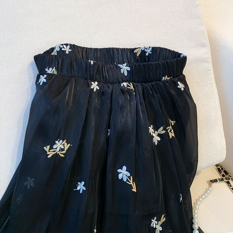 Niche Đầm Dài Đến Giữa Bắp Chân Dáng Ôm Lưng Cao Phong Cách Pháp Thời Trang Mùa Hè Mới Dành Cho Bạn Nữ