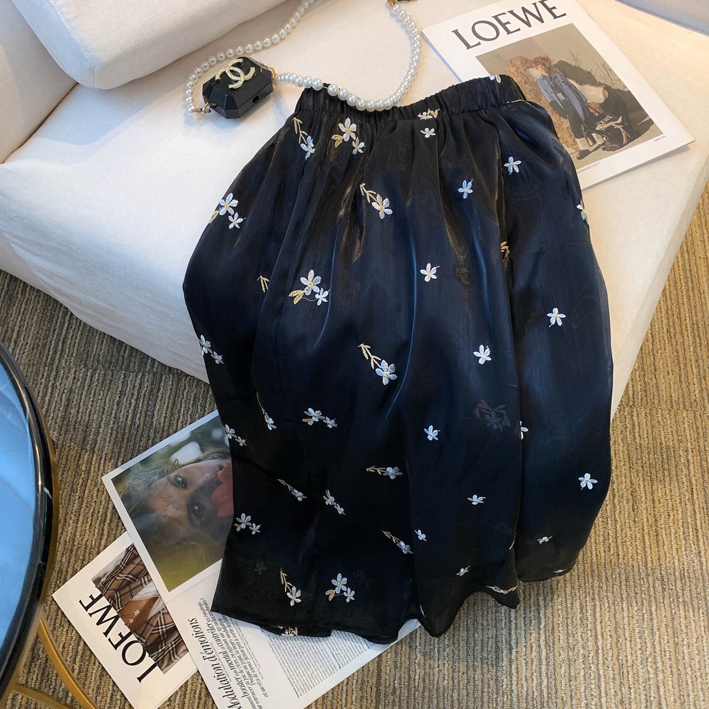 Niche Đầm Dài Đến Giữa Bắp Chân Dáng Ôm Lưng Cao Phong Cách Pháp Thời Trang Mùa Hè Mới Dành Cho Bạn Nữ