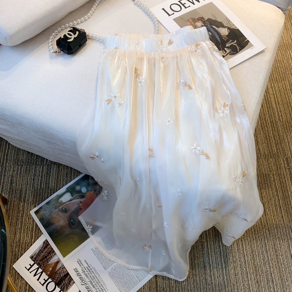 Niche Đầm Dài Đến Giữa Bắp Chân Dáng Ôm Lưng Cao Phong Cách Pháp Thời Trang Mùa Hè Mới Dành Cho Bạn Nữ