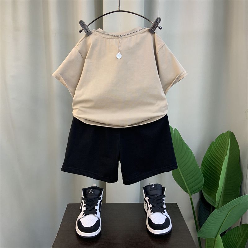 Bộ Đồ Hai Mảnh Áo Thun Tay Ngắn Phong Cách Thời Trang Mùa Hè Mới 2023 Dành Cho Bé Trai