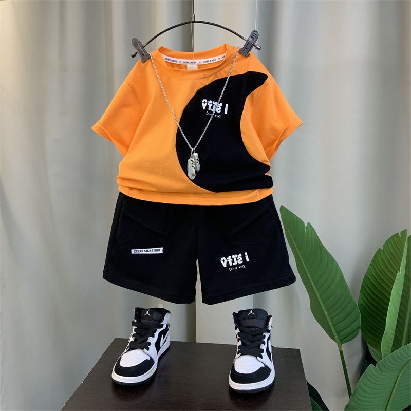 Bộ Đồ Hai Mảnh Áo Thun Tay Ngắn Phong Cách Thời Trang Mùa Hè Mới 2023 Dành Cho Bé Trai