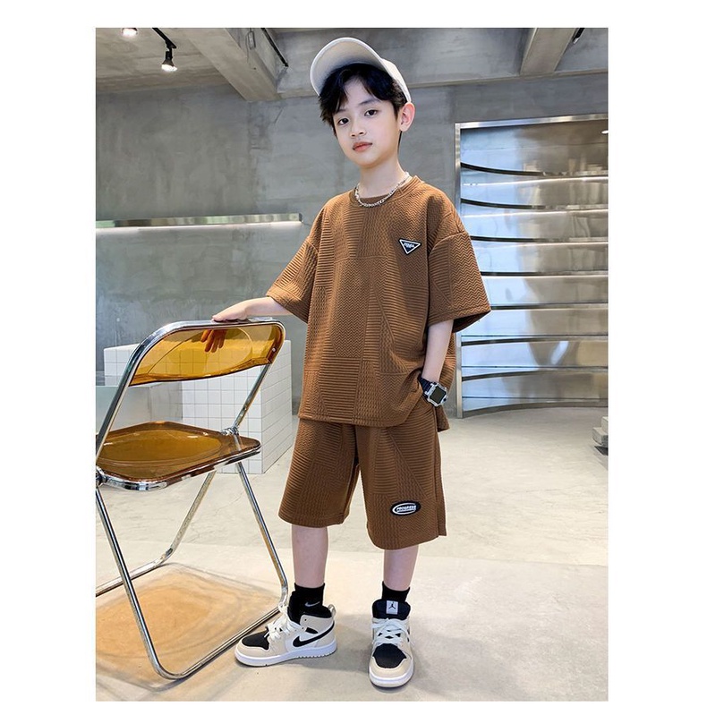 Bộ Áo Thun Tay Ngắn Và Quần Lửng Phong Cách Thể Thao Thời Trang Mùa Hè Cho Bé Trai