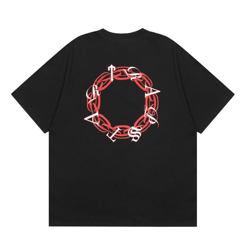 Áo Thun Cotton Ngắn Tay In Chữ "Trapstar" Màu Đỏ Cho Nam Và Nữ