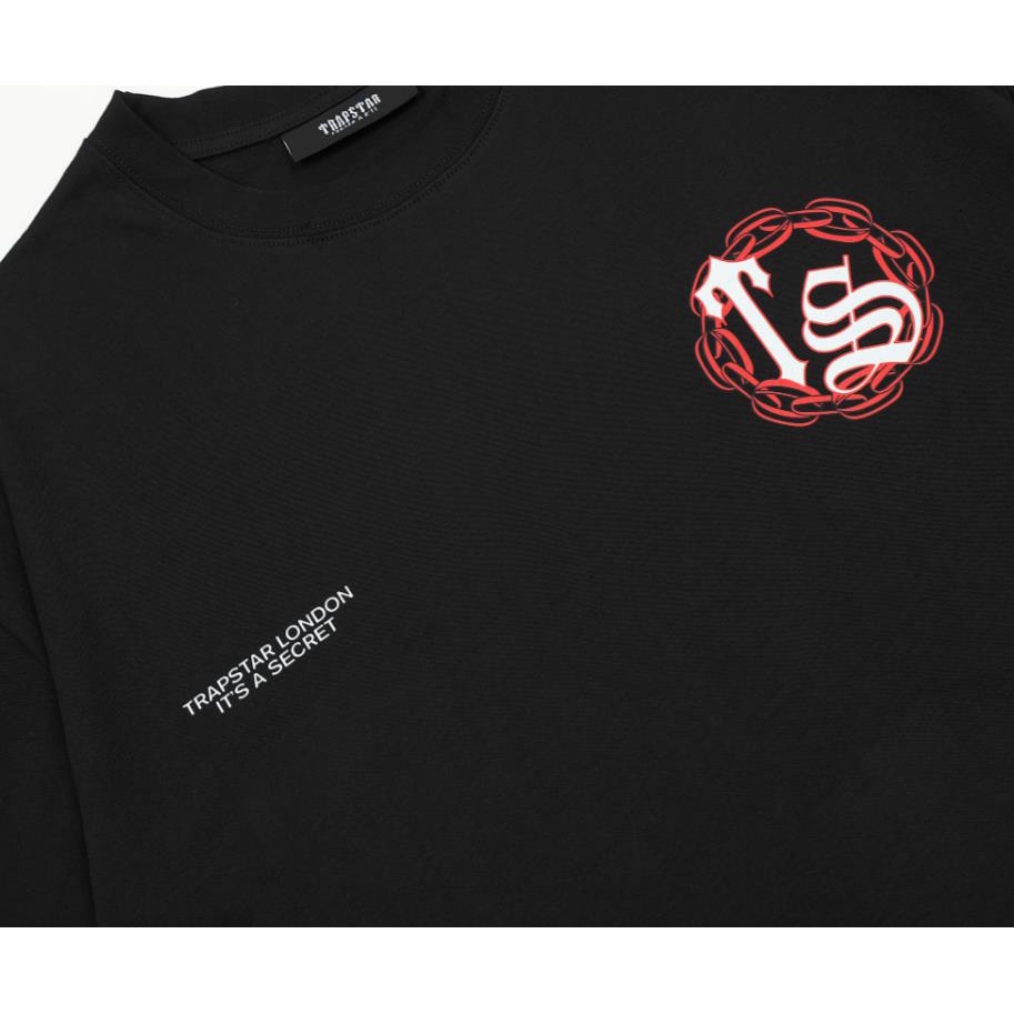 Áo Thun Cotton Ngắn Tay In Chữ "Trapstar" Màu Đỏ Cho Nam Và Nữ
