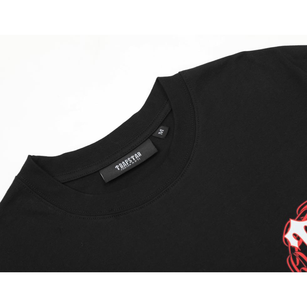 Áo Thun Cotton Ngắn Tay In Chữ "Trapstar" Màu Đỏ Cho Nam Và Nữ