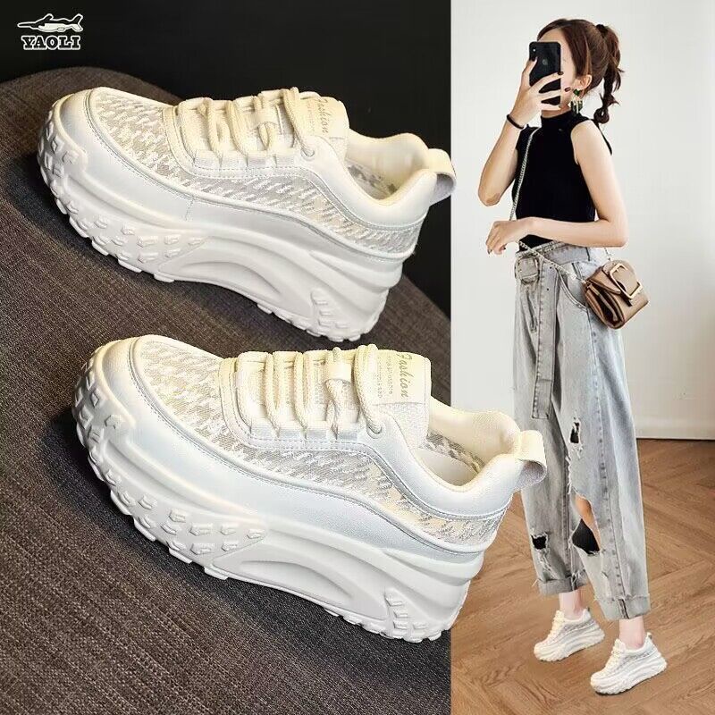 Hàng Có Sẵn! Bán Chạy!Giày Thể Thao Đế Dày Phối Lưới Thoáng Khí Thời Trang Mùa Hè 2023 Mới Cho Nữ