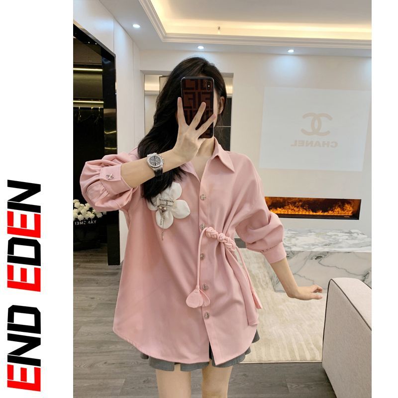 Áo Sơ Mi Tay Dài Họa Tiết Hoa Ba Chiều Thời Trang Mùa Hè Hàng Mới Dành Cho Bạn Nữ