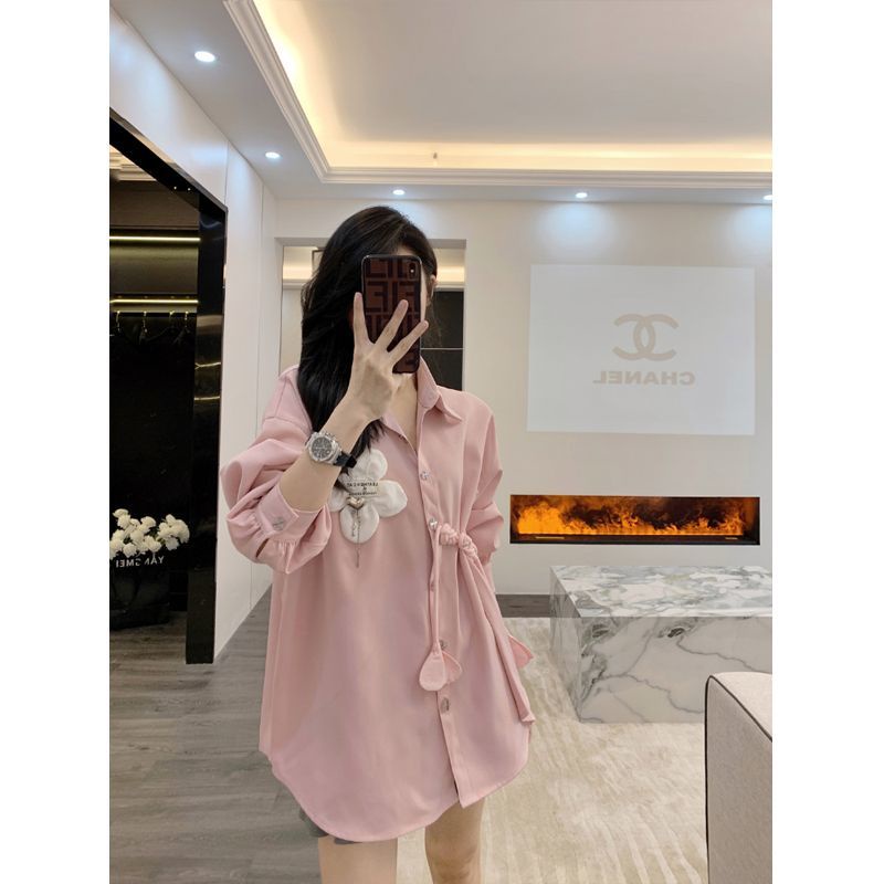 Áo Sơ Mi Tay Dài Họa Tiết Hoa Ba Chiều Thời Trang Mùa Hè Hàng Mới Dành Cho Bạn Nữ