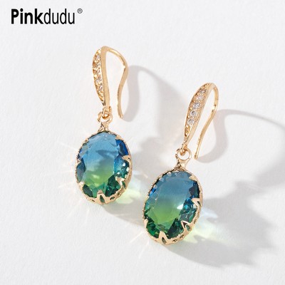 Bông Tai Hai Màu Hình Oval Phong Cách Hàn Quốc Thời Trang Cho Nữ PD1105