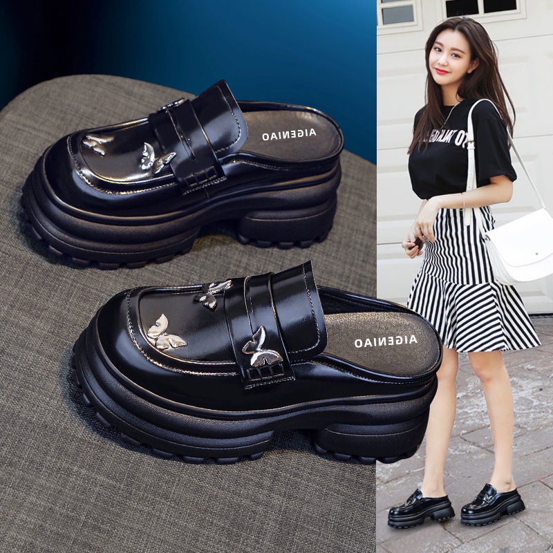 Dép Cao Gót Bít Mũi Thời Trang Xuân Hè 2023 Phong Cách Mới Anh Quốc Cho Nữ