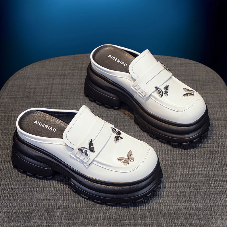 Dép Cao Gót Bít Mũi Thời Trang Xuân Hè 2023 Phong Cách Mới Anh Quốc Cho Nữ