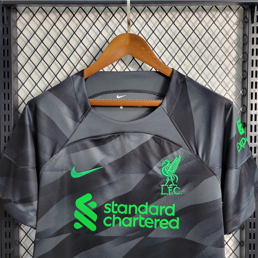 Áo Thun Bóng Đá Liverpool jersey | Áo Sơ Mi Đen Thủ Môn Chất Lượng Cao 2023 / 24 ''