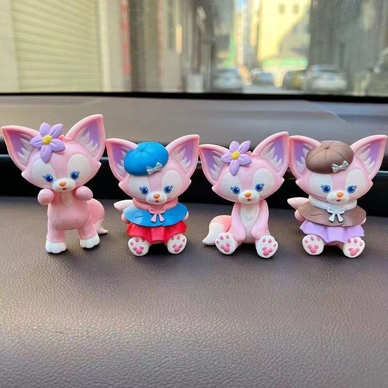 DISNEY Lingna Mô Hình Búp Bê Belle Màu Hồng Dễ Thương Dùng Trang Trí Xe Hơi
