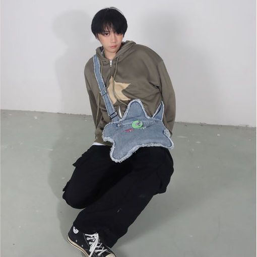 Hàng Mới Về Mới Túi Xách denim Họa Tiết Ngôi Sao Thời Trang Cho Nam Và Nữ