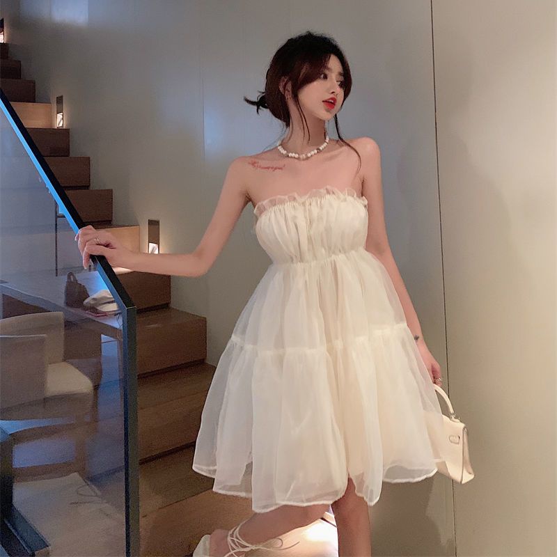 Đầm Ngắn Trễ Vai Dáng Ôm Phong Cách Pháp Thời Trang Mùa Hè Hàng Mới Dành Cho Bạn Nữ