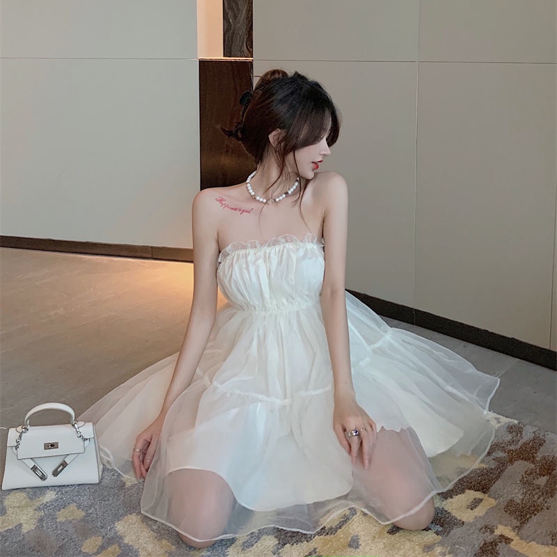 Đầm Ngắn Trễ Vai Dáng Ôm Phong Cách Pháp Thời Trang Mùa Hè Hàng Mới Dành Cho Bạn Nữ