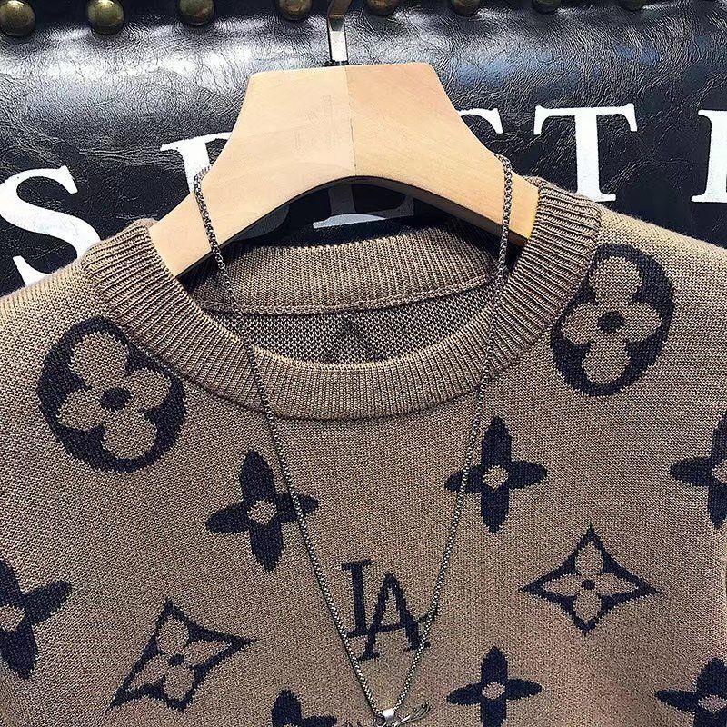 Áo Sweater Louis Vuitton Dáng Ôm Cổ Tròn Thời Trang Thu Đông Cho Nam Giới
