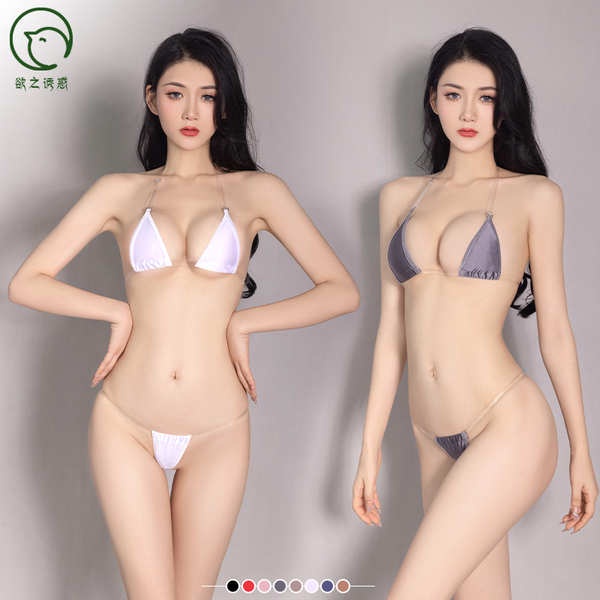 Bộ Đồ Bơi Bikini Ba Điểm Nhỏ Màu Sáng Bóng Quyến Rũ Cho Nữ