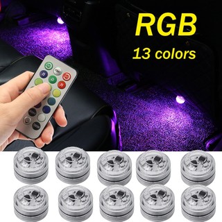 Đèn led rgb không dây nhiều màu sắc kèm điều khiển từ xa trang trí trần xe hơi