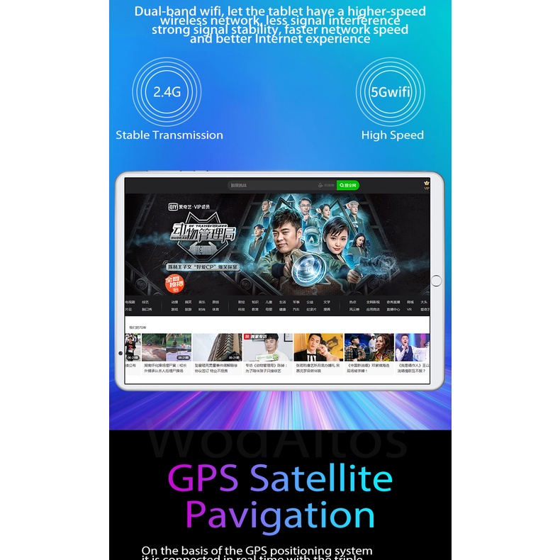Tablet pad 4k màn hình lớn 10 inch android 10.0  dualsim 2.4g / 5g wifi