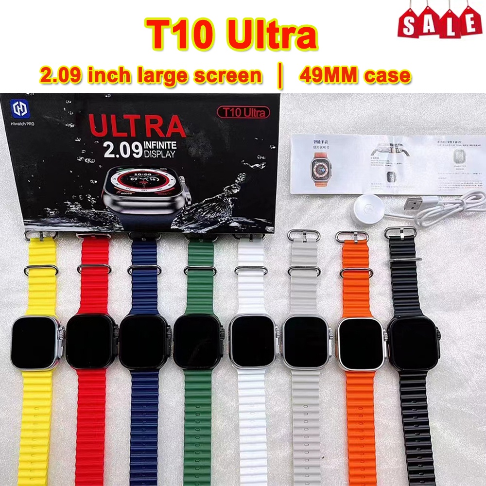 Đồng hồ thông minh smartwatch t10 ultra 2023 dòng mới 8 đồng hồ thông minh 2.09 inch hd 49mm bluetooth với máy tính sạc không dây cho nam