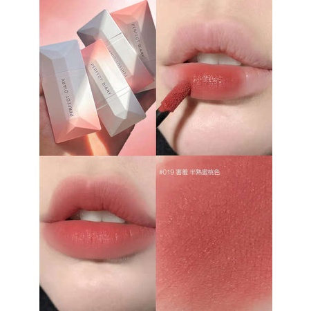 Perfect diary business card lip gloss 019 secret love series lipstick 026 lip gloss non-stick cup non-fade big brand chính hãng nữ